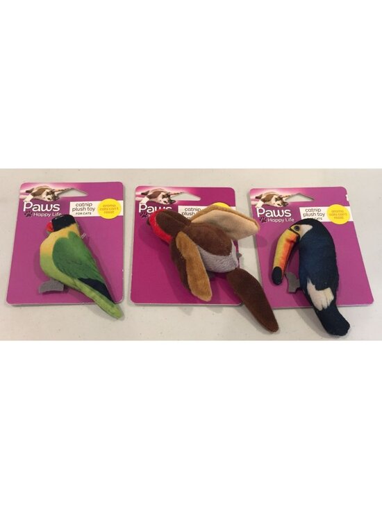 Paws Happy Life Other - Paws Happy Life Red Head Bird Parrot Toucan Catnip Plush Cat Toys Set of 3